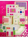 Детский гипоаллергенный игровой 3D ковер IVI, Игровой домик розовый - 100х150 см.