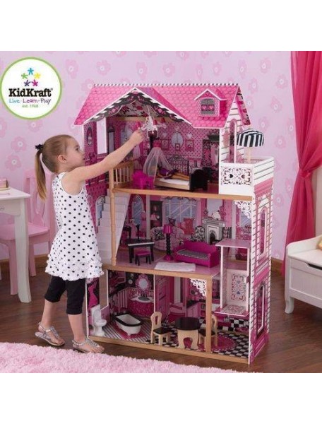 Кукольный домик для Барби "АМЕЛИЯ", с мебелью 15 элементов, PAREMO