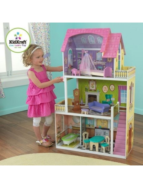 Кукольный домик для Барби "ФЛОРЕНС", с мебелью 9 элементов, PAREMO