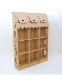 Домик из картона "Стеллаж для игрушек", коричневый, размер 135х180х28 см