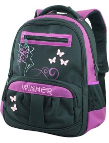 Детский школьный рюкзак Winner 307 Черное-фиолетовый
