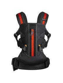 BabyBjorn "One Outdoors" Многофункциональный рюкзак-кенгуру для ношения ребёнка на груди и на спине, Чёрный с красными вставками
