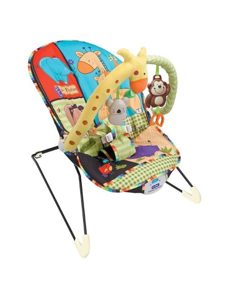 Fitch Baby "Animal Paradise" Детское кресло-качалка с игрушками и вибрацией, Черное