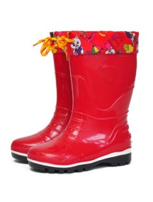 Детские резиновые сапоги Nordman Kids, красные  (с манжетой)