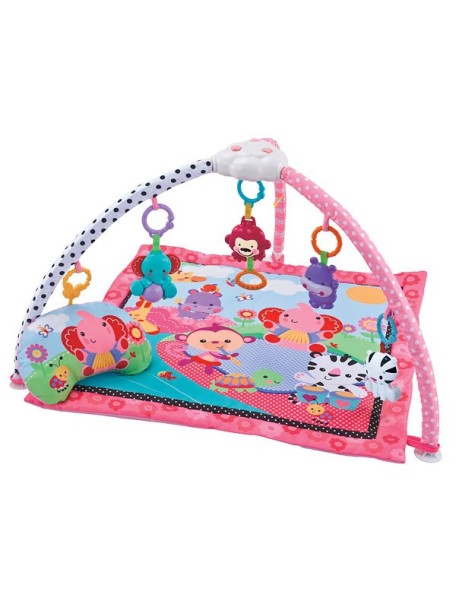 Fitch Baby "Delux Musical Mobile Gym" Развивающий музыкальный игровой коврик для новорожденного , Розовый