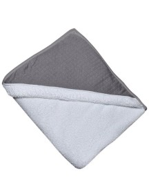Red Castle "Apron Bath Towel" Махровое полотенце-фартук с уголком от 0 до 36 месяцев / White-Dark Grey
