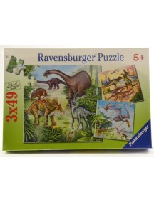 Пазл Динозавры (3*49 деталей) Ravensburger/Равенсбургер