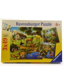 Пазл Животные (3*49 деталей) Ravensburger/Равенсбургер