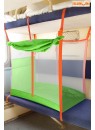 ЖД-манеж в поезд для детей Manuni от 3 лет зеленый с белой сеткой (3 стенки +шторка) 