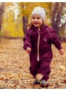 Детский утепленный непромокаемый мембранный комбинезон Хиппичик (весна-лето-осень) бургунди с флисом 1,5-2 года