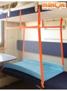 ЖД-манеж "Трапеция/2 + шторка" в поезд для детей Manuni от 5 лет удлиненный (2 стенки), голубой М-005/2+ (Г)