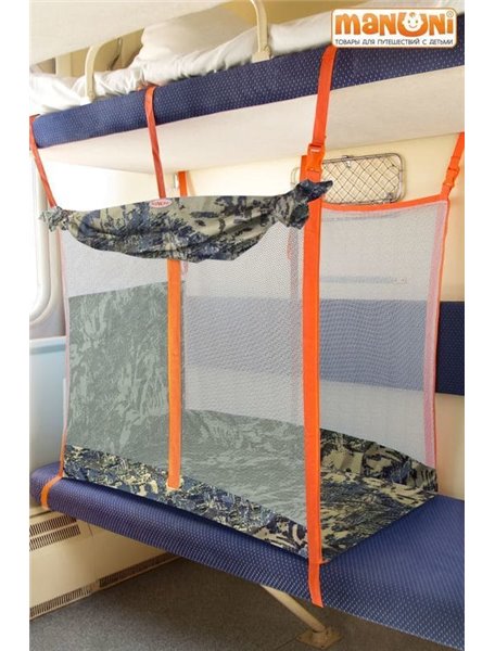 ЖД-манеж в поезд для детей Manuni от 3 лет камуфляж (3 стенки +шторка)