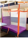 ЖД-манеж "Трапеция" в поезд для детей Manuni от 0 до 3 лет удлиненный (4 стенки + шторка), фиолетовый М-003 (Ф)